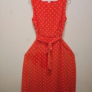 Polka Dot Sleeveless Dress - Red